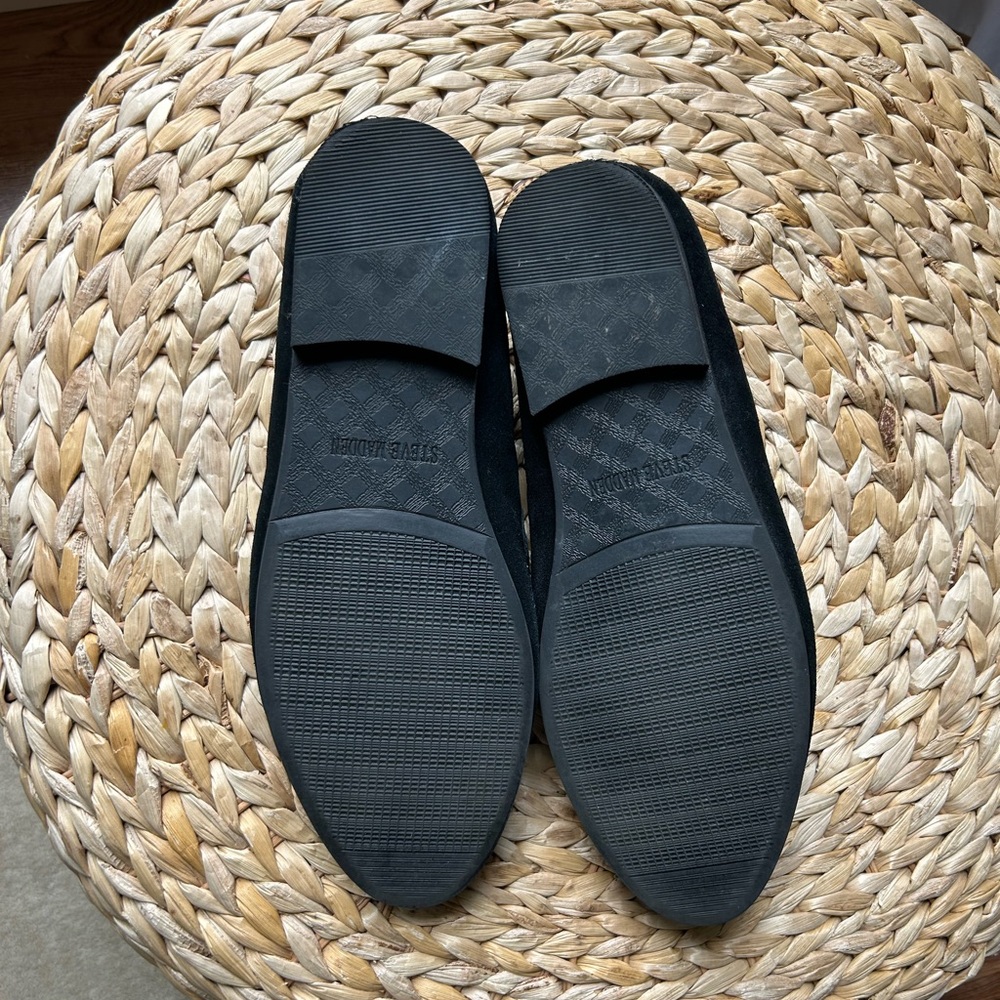 Steve Madden Black Suede Loafers with Gold Bit Vintage wedding Real leather - Picture 3 of 5